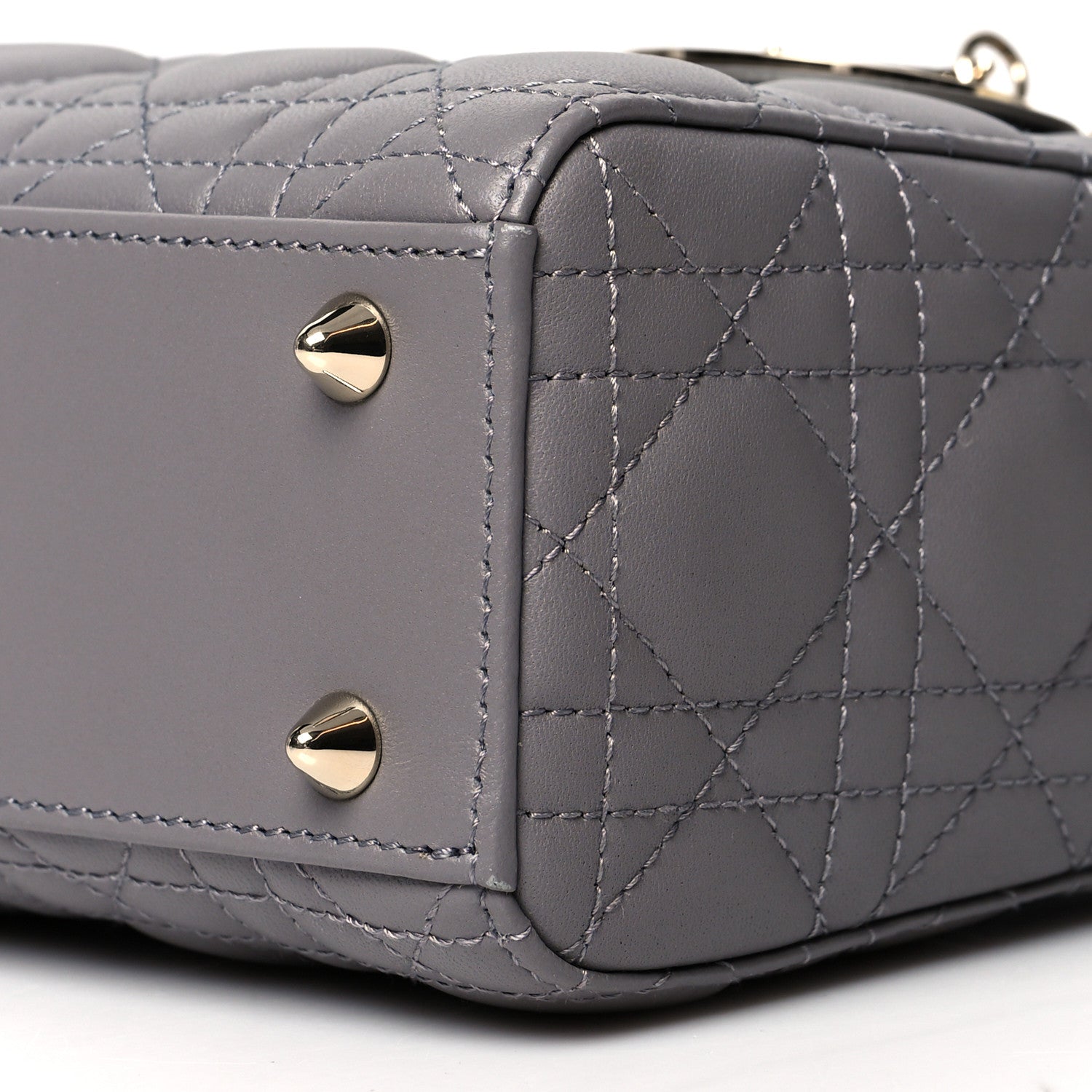 Christian Dior Lambskin Cannage Small My ABCDior Lady Dior Grey 10 of 10