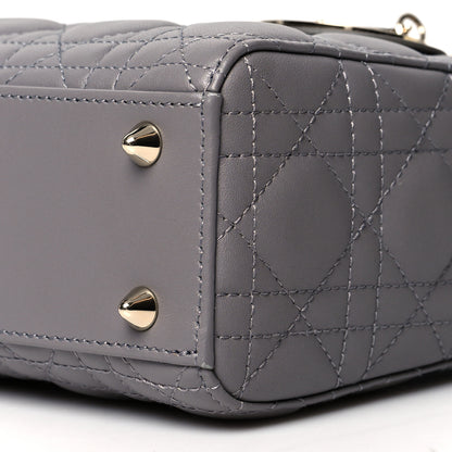 Christian Dior Lambskin Cannage Small My ABCDior Lady Dior Grey 10 of 10