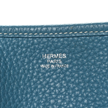 Hermes Taurillon Clemence Evelyne III PM Blue Jean 7 of 12