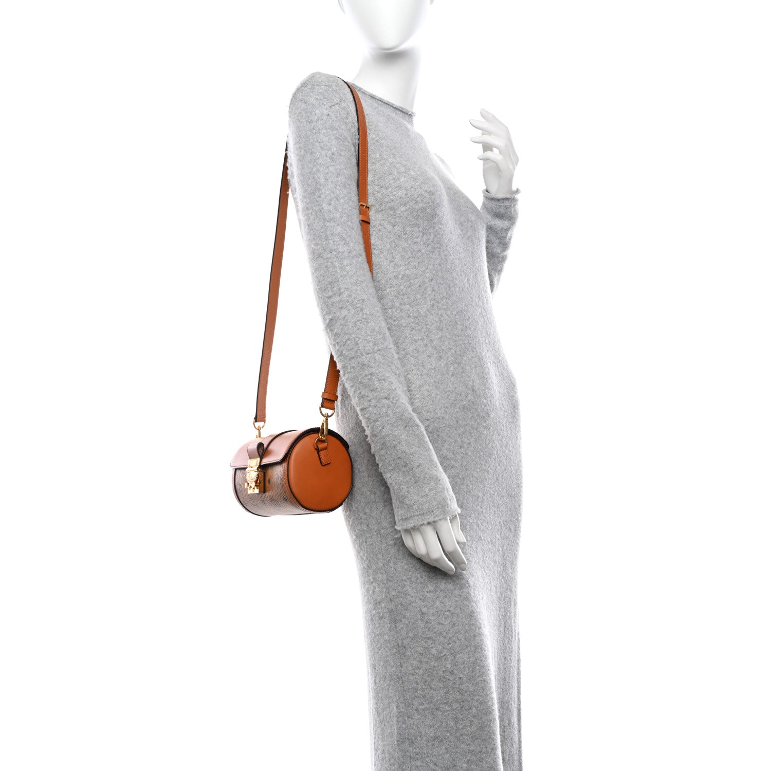 MCM Visetos Small Tracy Crossbody Bag Cognac 2 of 9