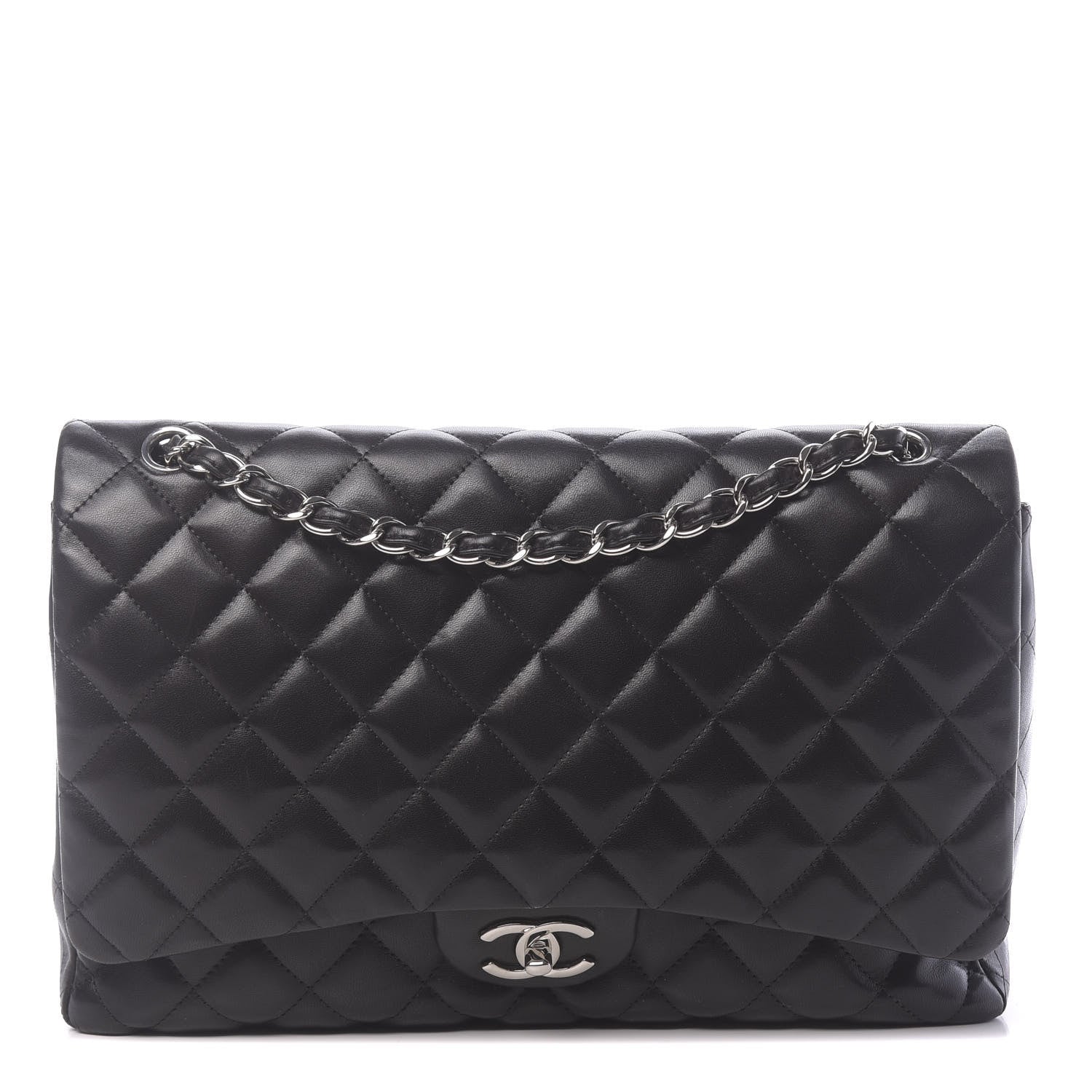Chanel Lambskin Quilted Maxi Double Flap Black 1 of 15