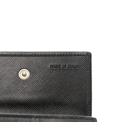 Prada Saffiano Triangle Coin Purse Black 7 of 8
