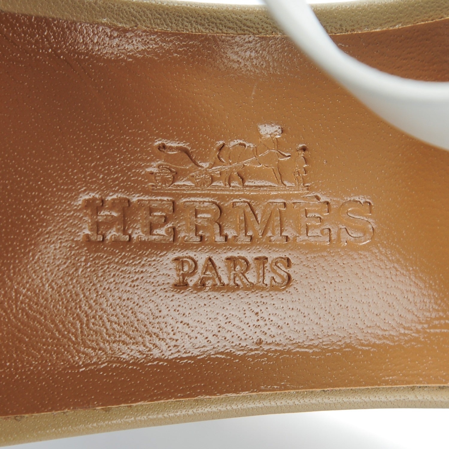Hermes Calfskin Kiss Wedge Sandals 36 Beige Blanc Bronze 7 of 9