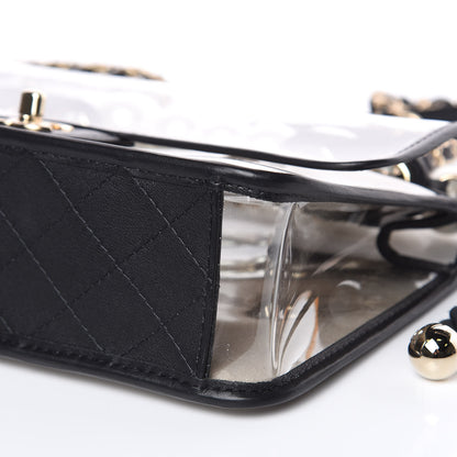 Chanel Lambskin PVC Sand By The Sea Flap With Pearl Strap Black 9 of 10