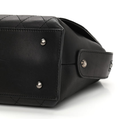 Chanel Calfskin Stitched Paris In Rome Shoulder Bag Black 10 of 10