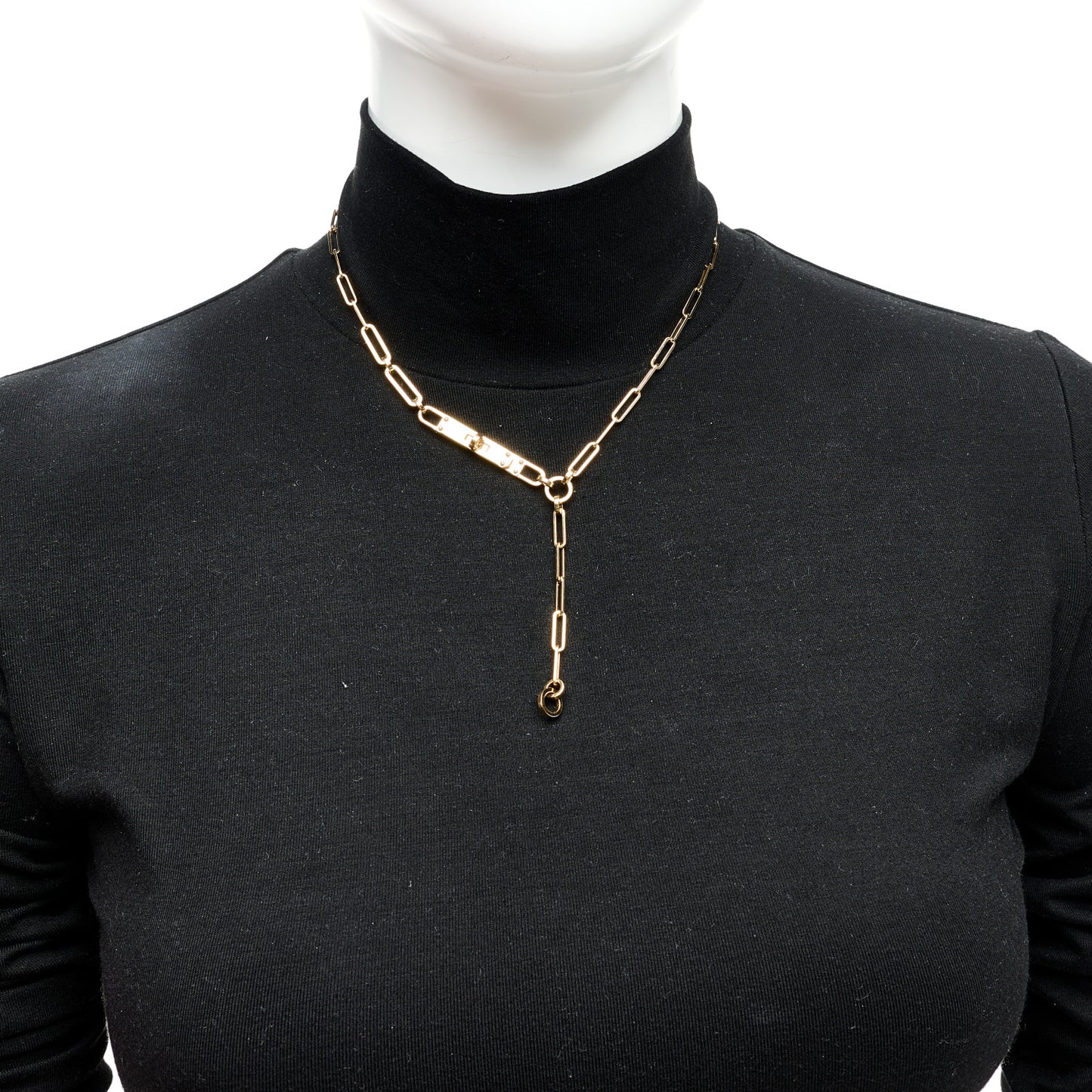 18K Yellow Gold PM Kelly Chaine Lariat Necklace ST