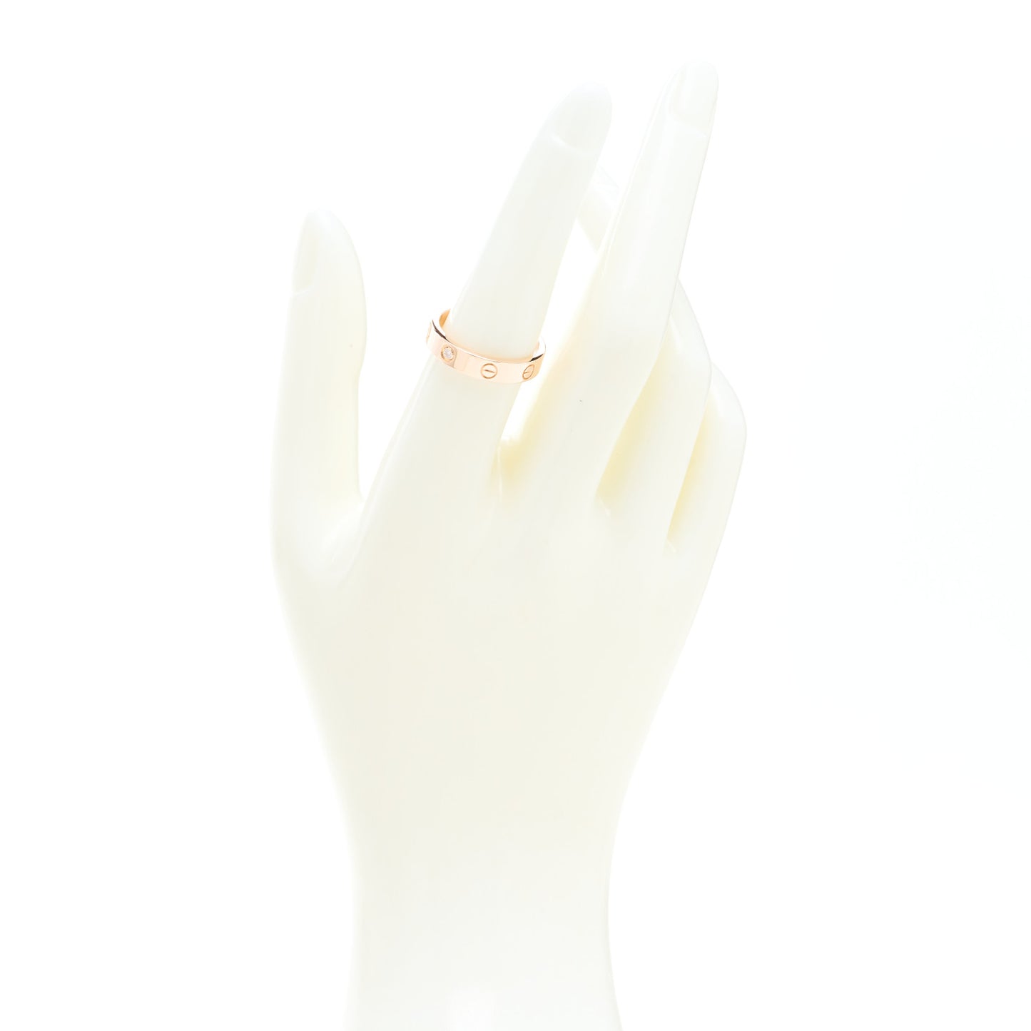18K Pink Gold Diamond 4mm LOVE Wedding Band Ring 54 6.75