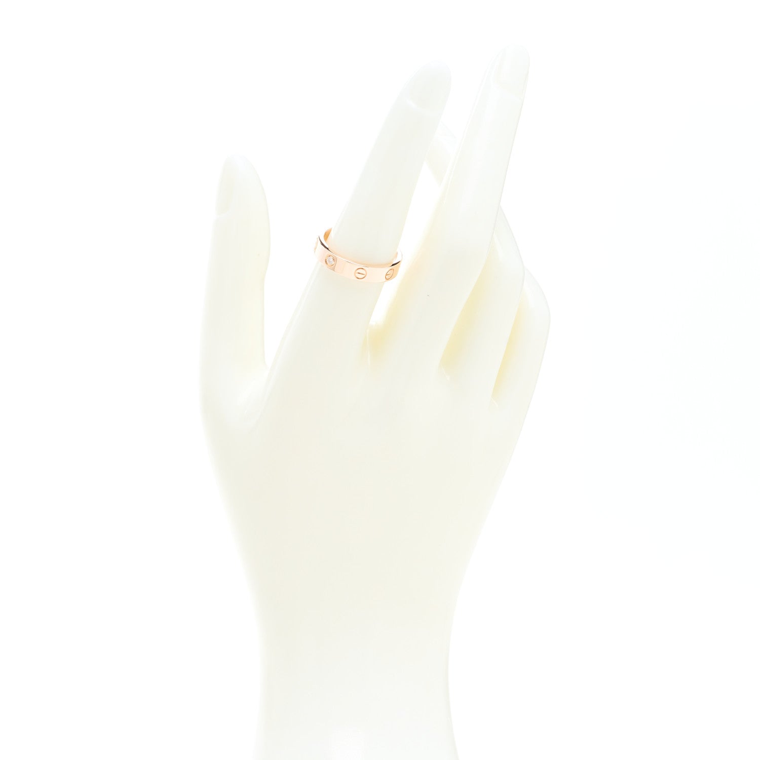 Cartier 18K Pink Gold Diamond 4mm LOVE Wedding Band Ring 54 6.75 2 of 4