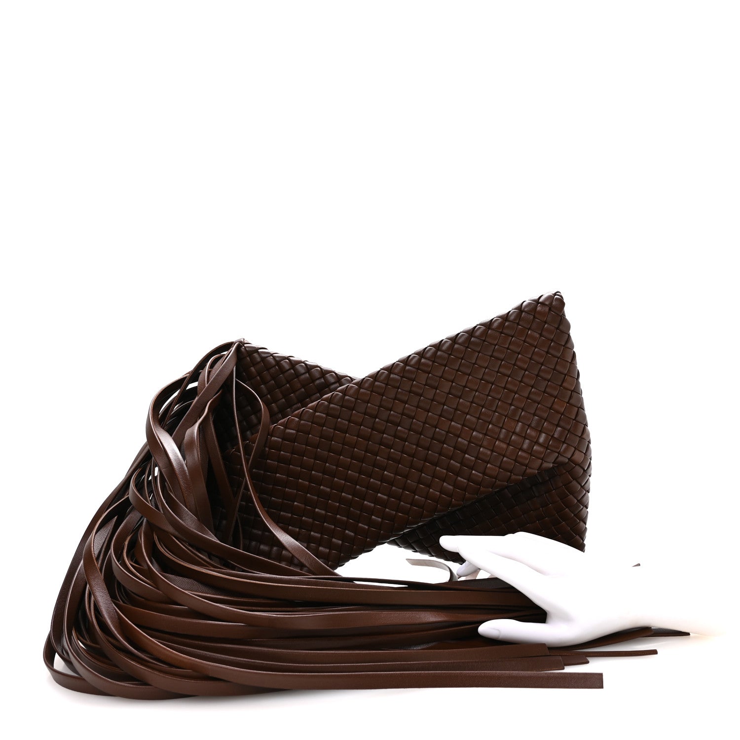Bottega Veneta Nappa Intrecciato The Fringe Crisscross Bag Ebano 2 of 6
