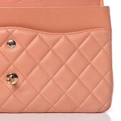 Chanel Lambskin Quilted Jumbo Double Flap Light Orange 21 of 37