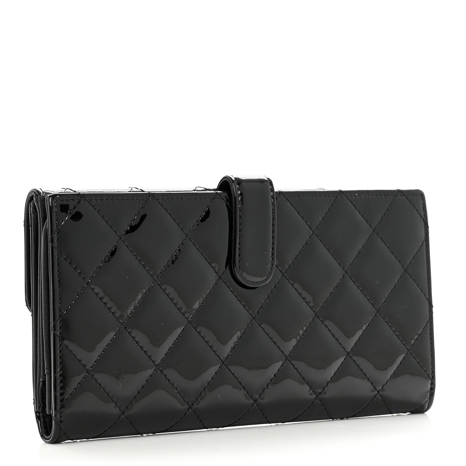 Chanel Patent Quilted Large Brilliant Flap Wallet Black 3 of 10