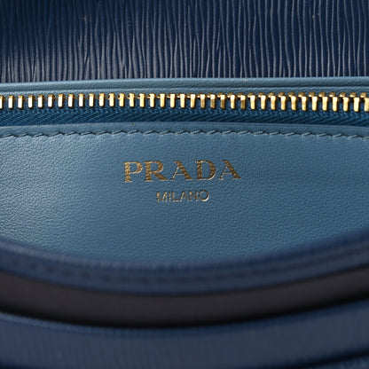 Prada Vitello Move Bi-Color Continental Flap Travel Wallet Bluette Astrale 9 of 18
