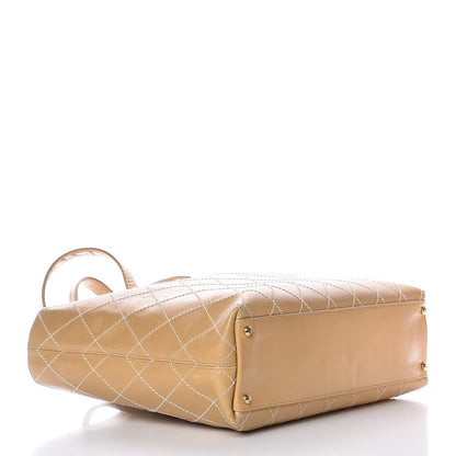 Chanel Calfskin Contrast Stitch Surpique Tote Beige 5 of 14