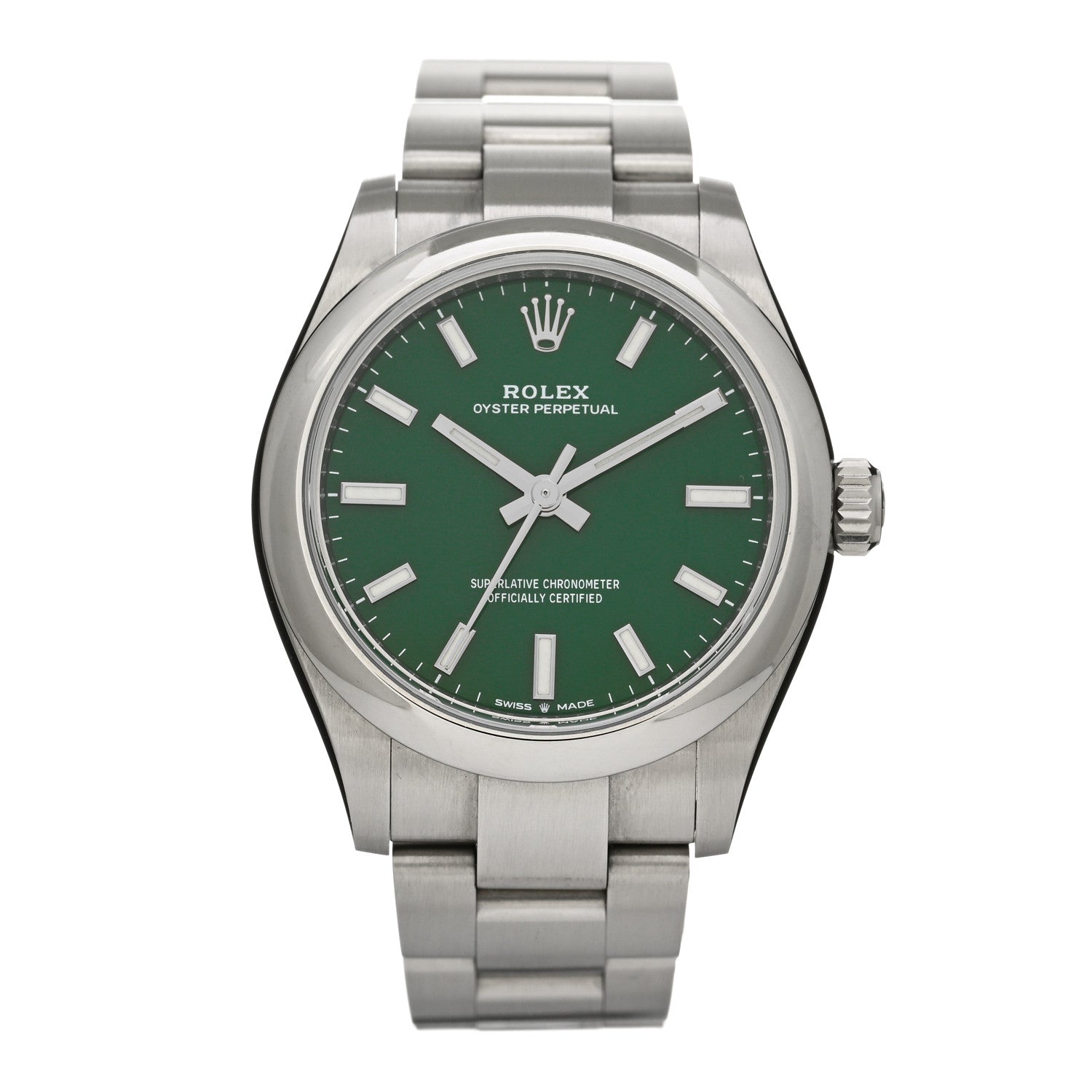 Rolex Stainless Steel 31mm Oyster Perpetual Watch Green 277200 1 of 4