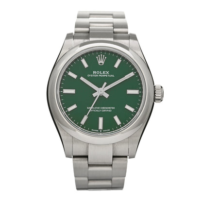 Rolex Stainless Steel 31mm Oyster Perpetual Watch Green 277200 1 of 4