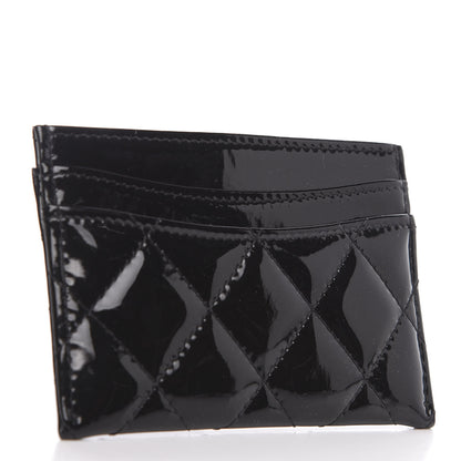 Chanel Patent Calfskin Quilted Card Holder Black 2 of 7