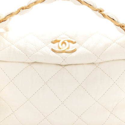 Chanel Crumpled Lambskin Quilted Small CC Links Shoulder Bag White 8 of 13
