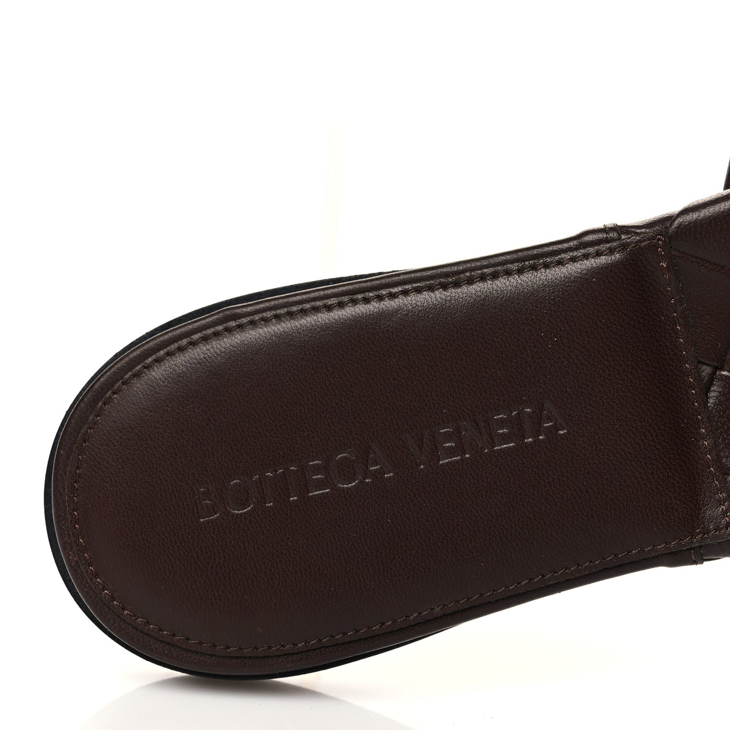 Nappa Maxi Intrecciato Lido Flat Sandals 36.5 Slipper Chocolate