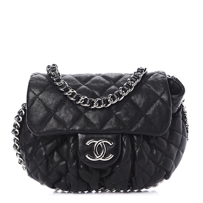 Chanel Washed Lambskin Quilted Mini Chain Around Flap Black 1 of 10