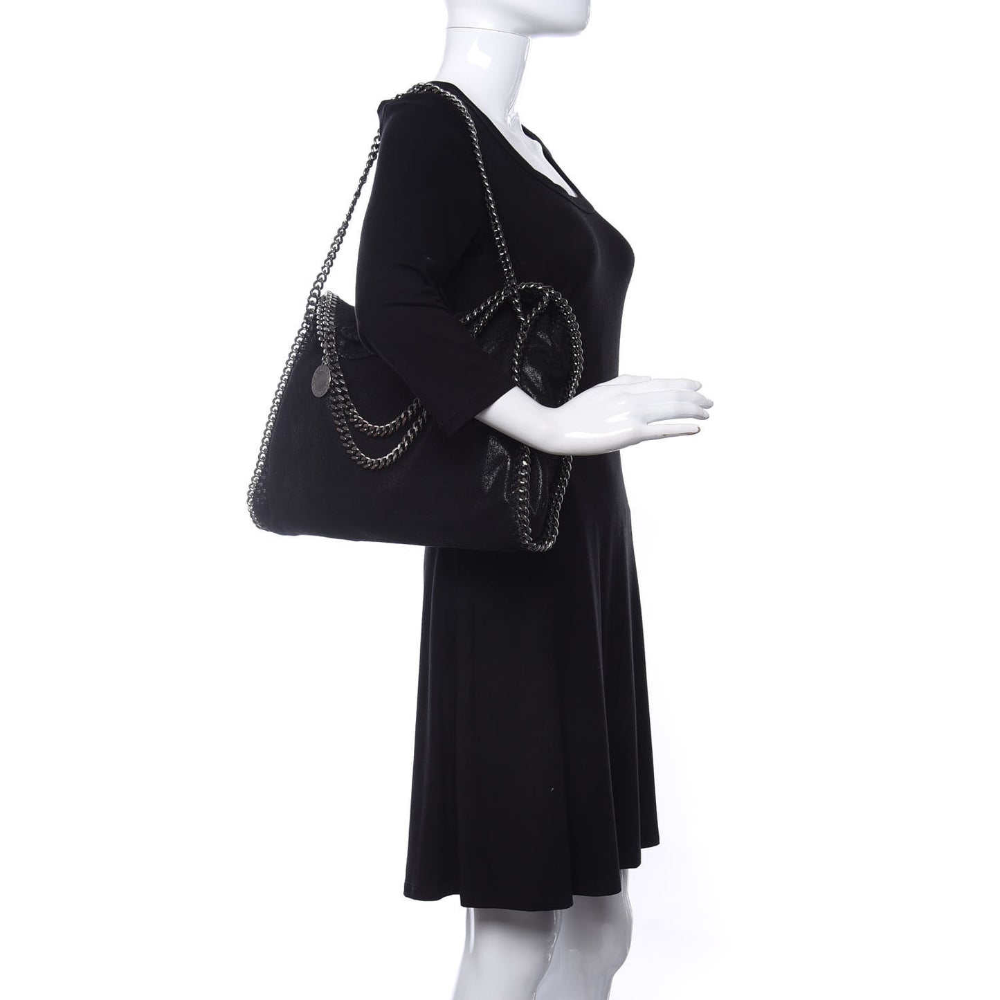 Shaggy Deer Falabella Fold Over Tote Black