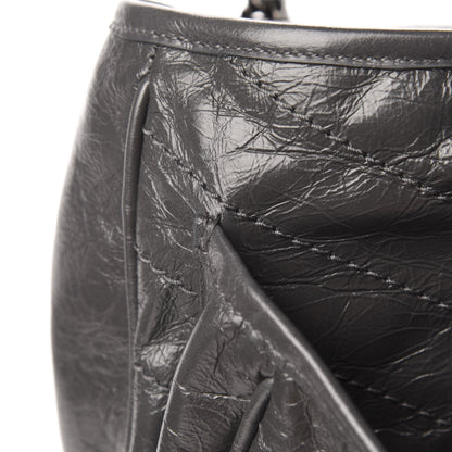 Saint Laurent Crinkled Calfskin Matelasse Monogram Medium Niki Chain Satchel Storm 13 of 14