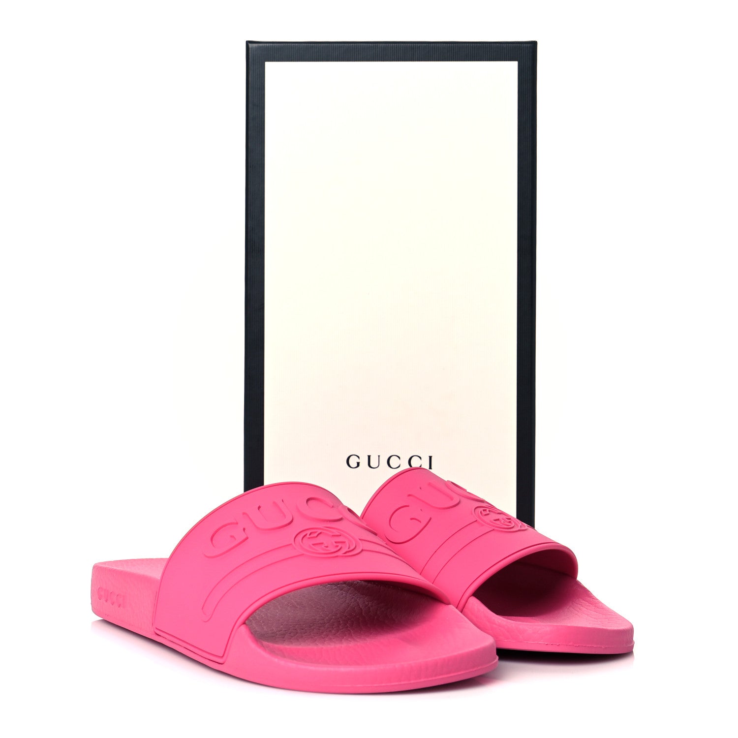 Gucci Rubber Womens Logo Slide Sandals 41 Fuchsia 9 of 9