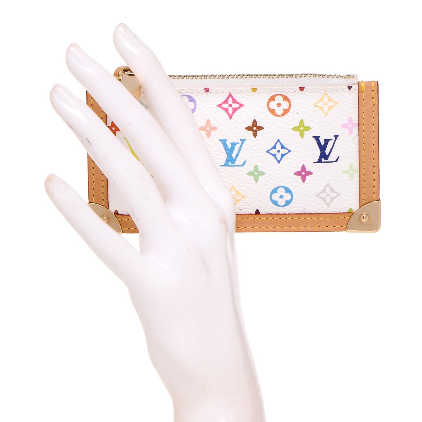Monogram Multicolor Key Pouch White