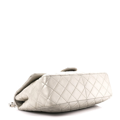 Chanel Metallic Lambskin Quilted Jumbo Single Flap Silver 4 of 11