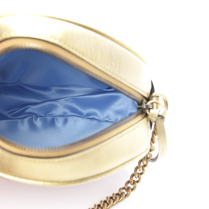 Gucci Metallic Nappa Matelasse Heart Mini GG Marmont Round Shoulder Bag Oro Vecchio Rosa 6 of 12