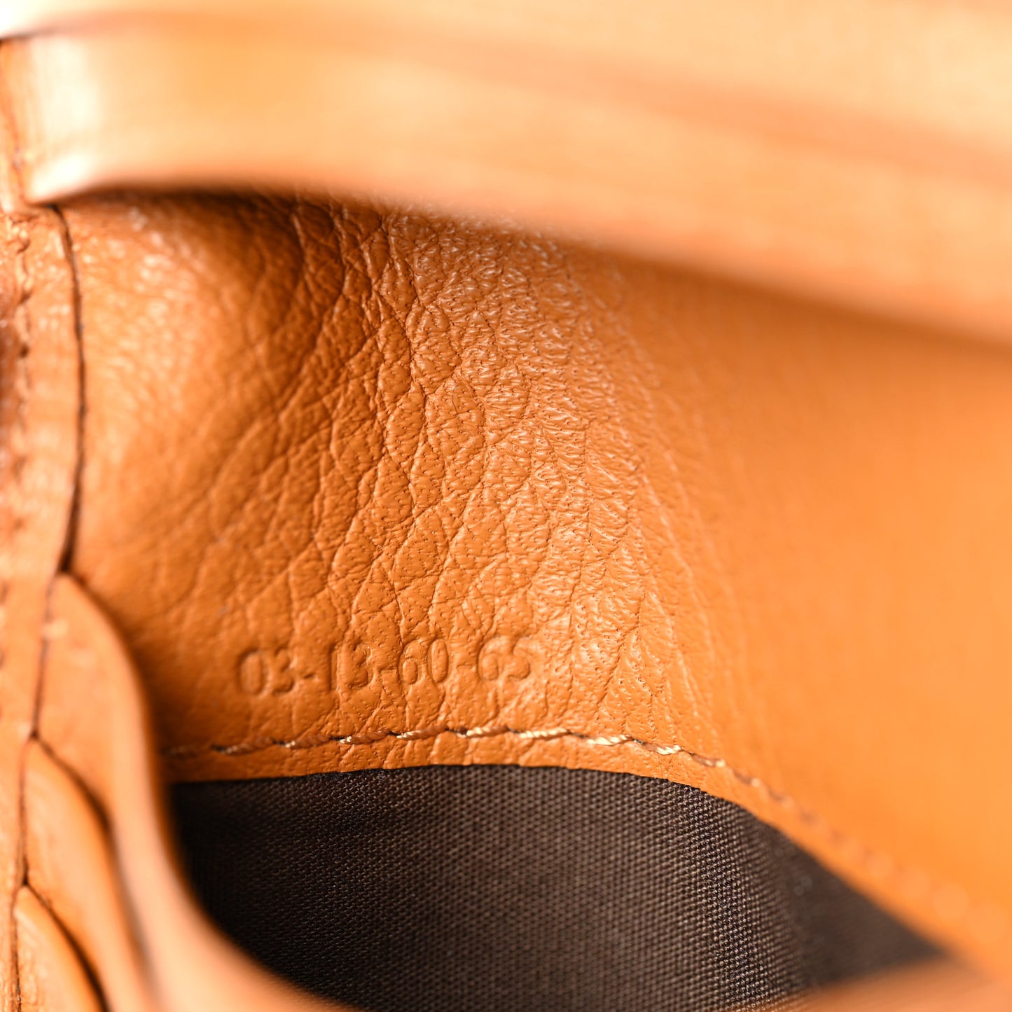 Grained Calfskin Marcie Square Wallet Tan