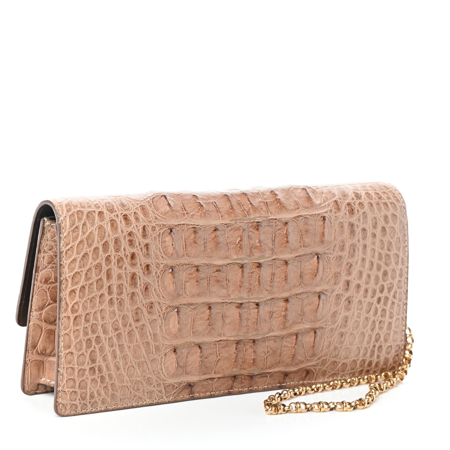 Delvaux Alligator Chain Clutch Naturel 4 of 10