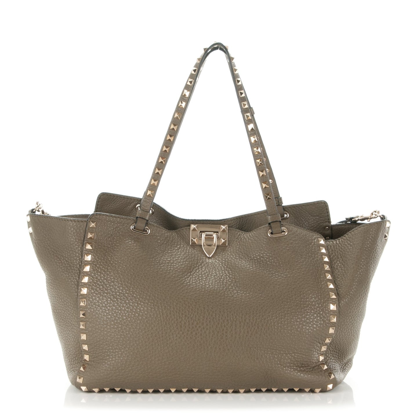 Alce Printed Calfskin Medium Rockstud Tote Army Green