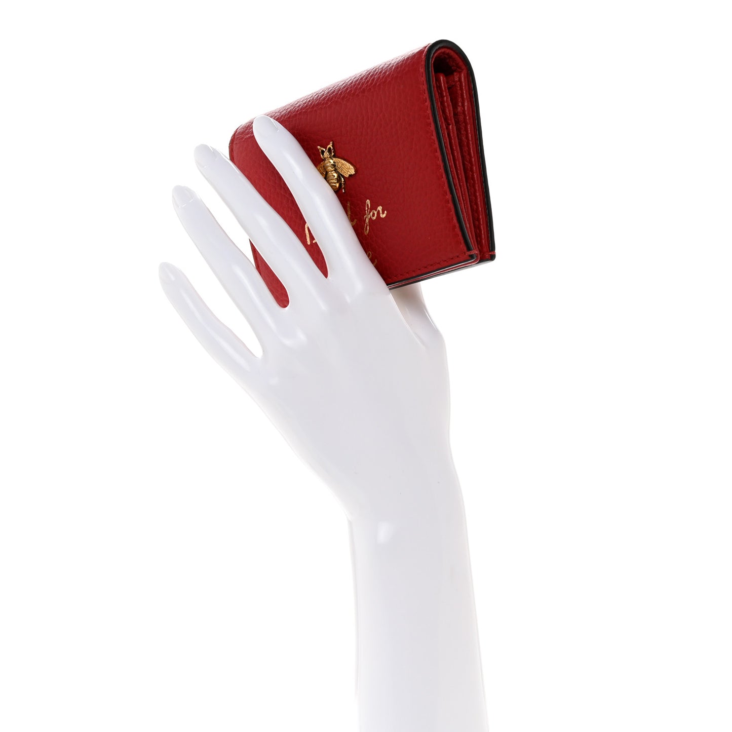 Pebbled Calfskin Animalier Card Case Red