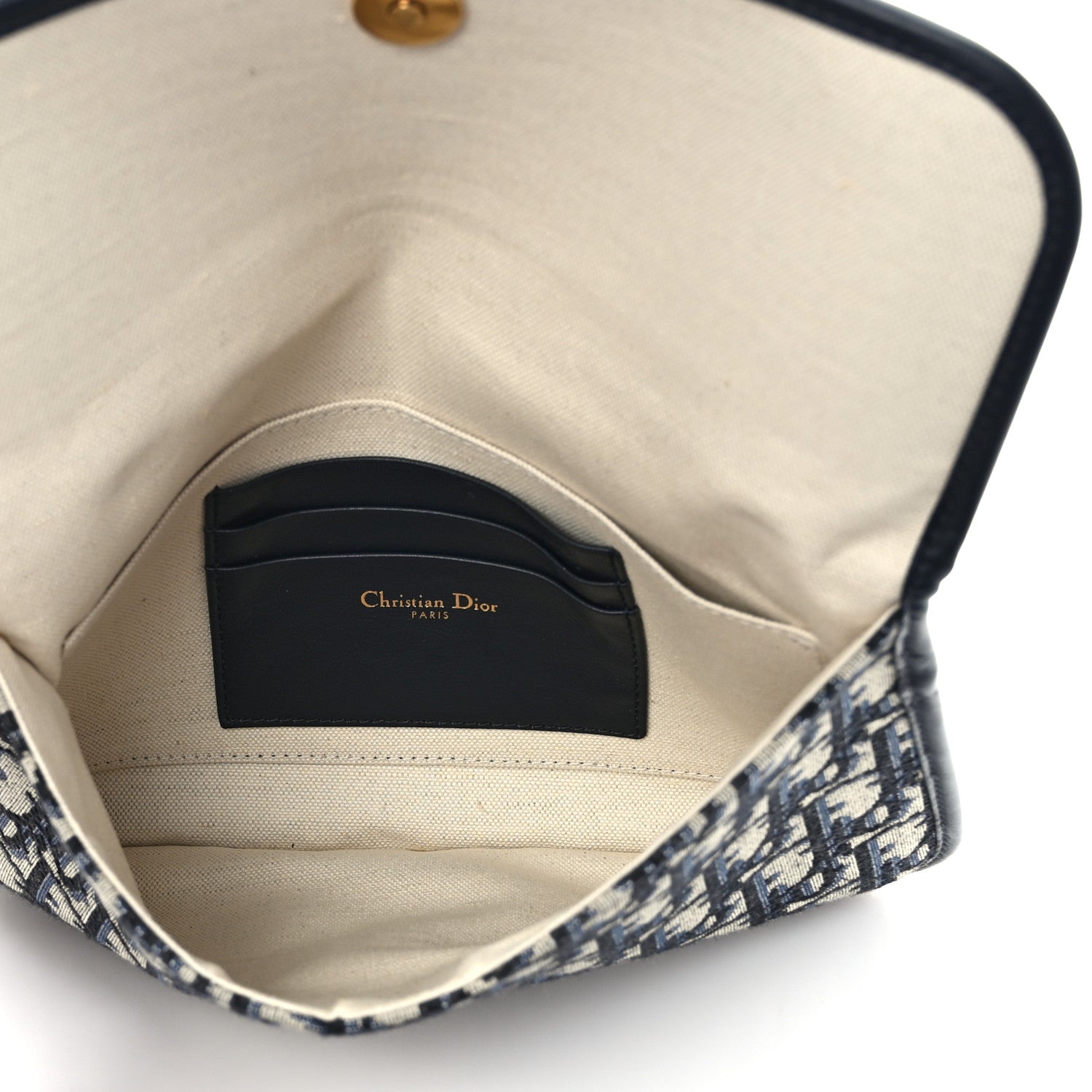 Christian Dior Oblique Flap Pouch Clutch Blue 5 of 6