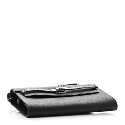 Hermes Epsom Matte Alligator Touch Kelly Wallet To Go Black 3 of 8