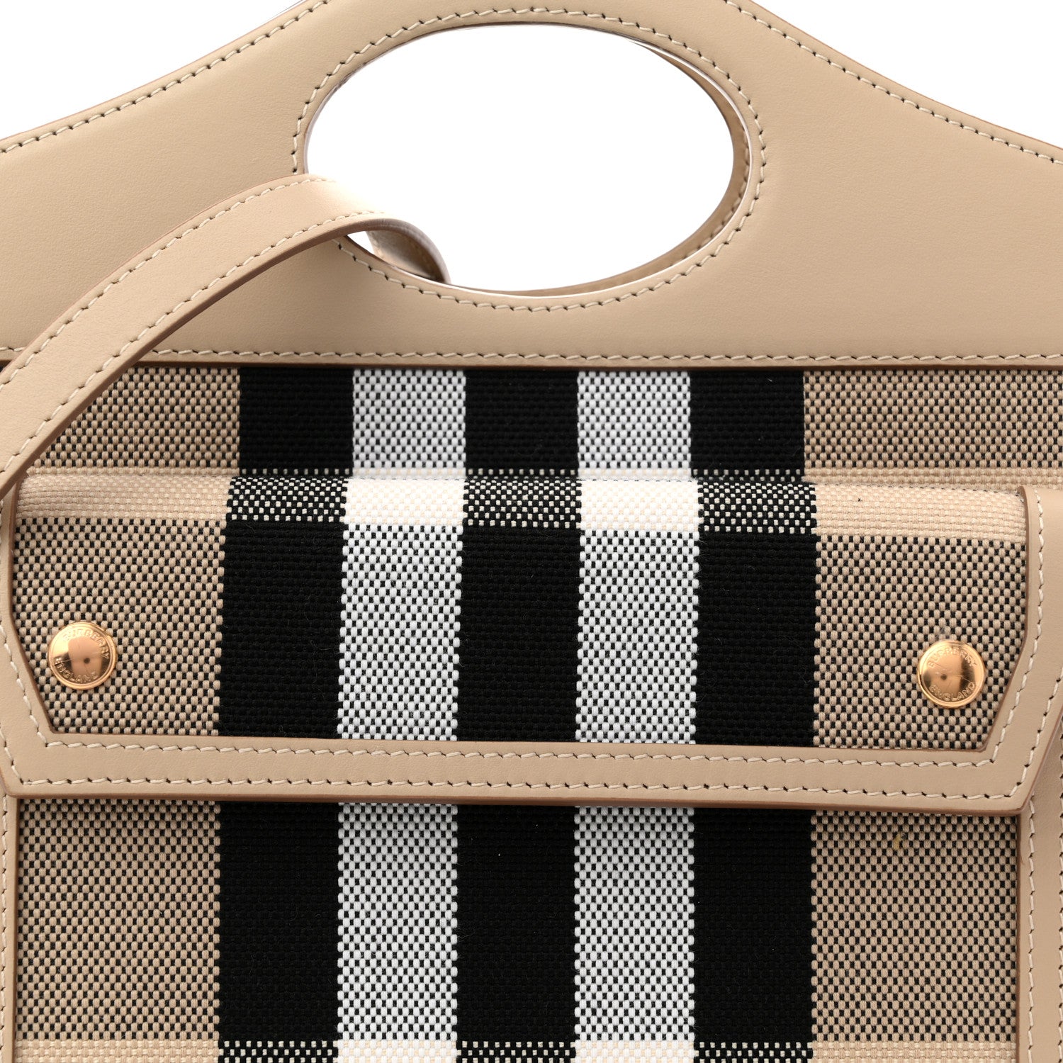 Burberry Smooth Calfskin Archive Canvas Check Mini Pocket Bag Dusty Sand 15 of 19
