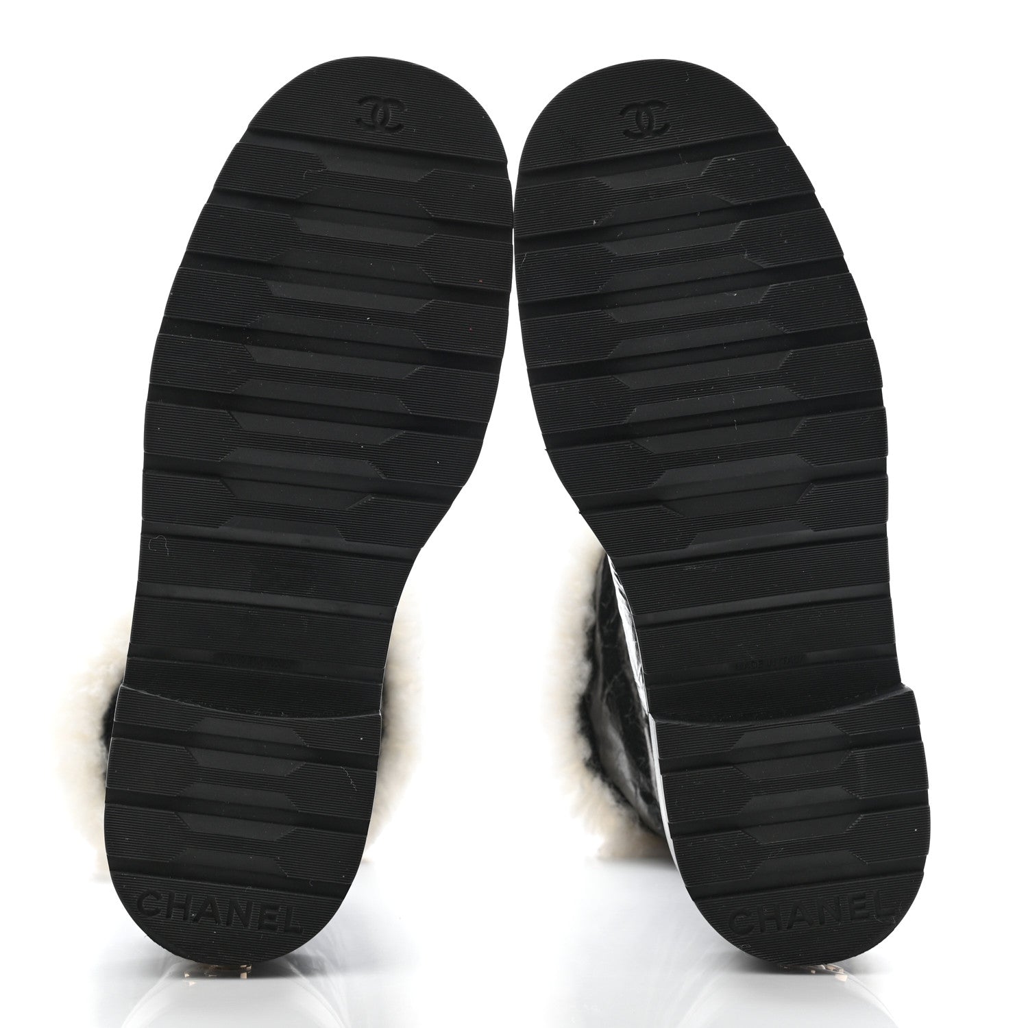 Chanel Lambskin Shearling Short Boots 40 Black 5 of 9