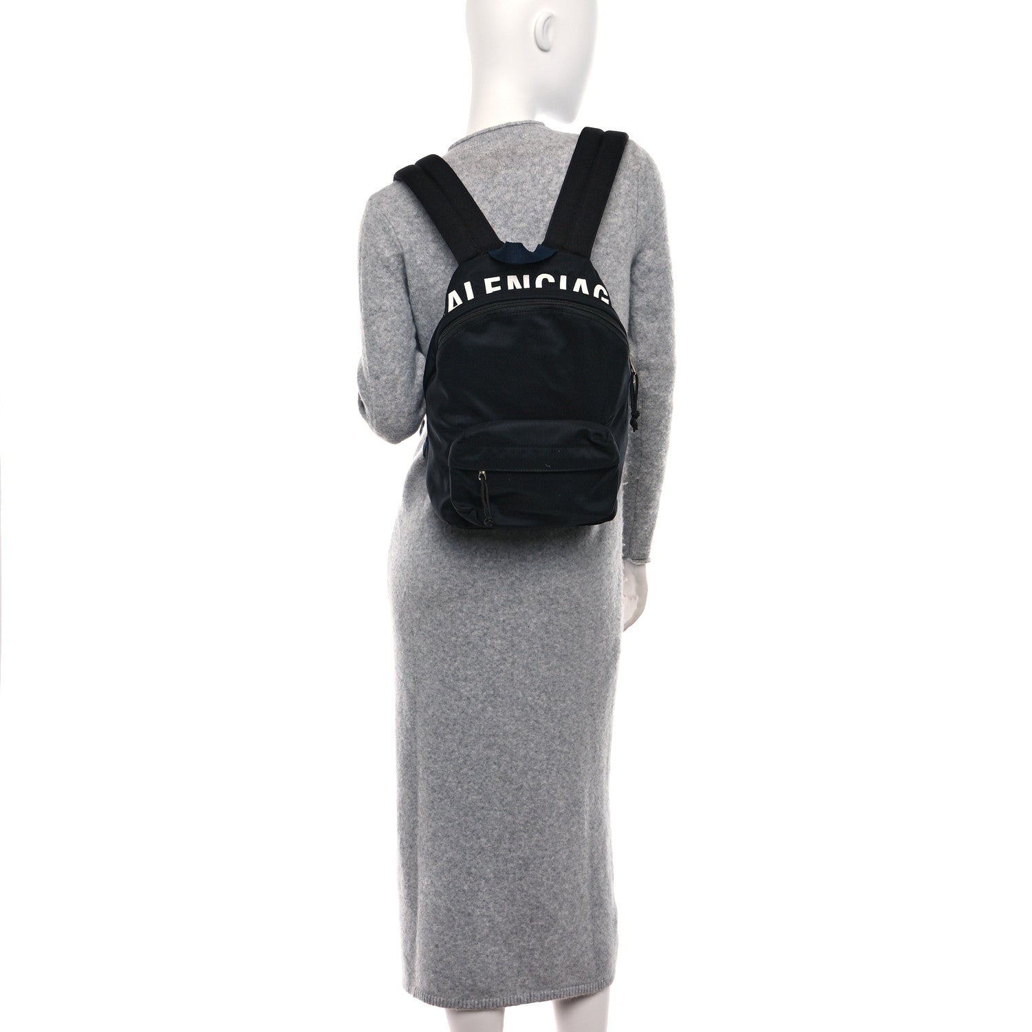 Balenciaga Sport Nylon Logo Embroidered S Wheel Backpack Black 2 of 8