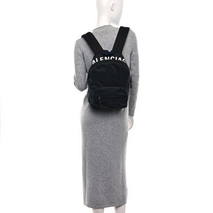 Balenciaga Sport Nylon Logo Embroidered S Wheel Backpack Black 2 of 8