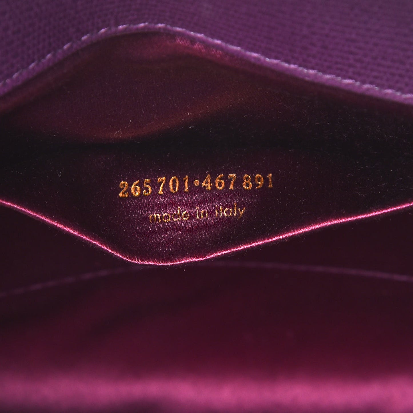 Textured Calfskin Y Ligne Clutch Purple