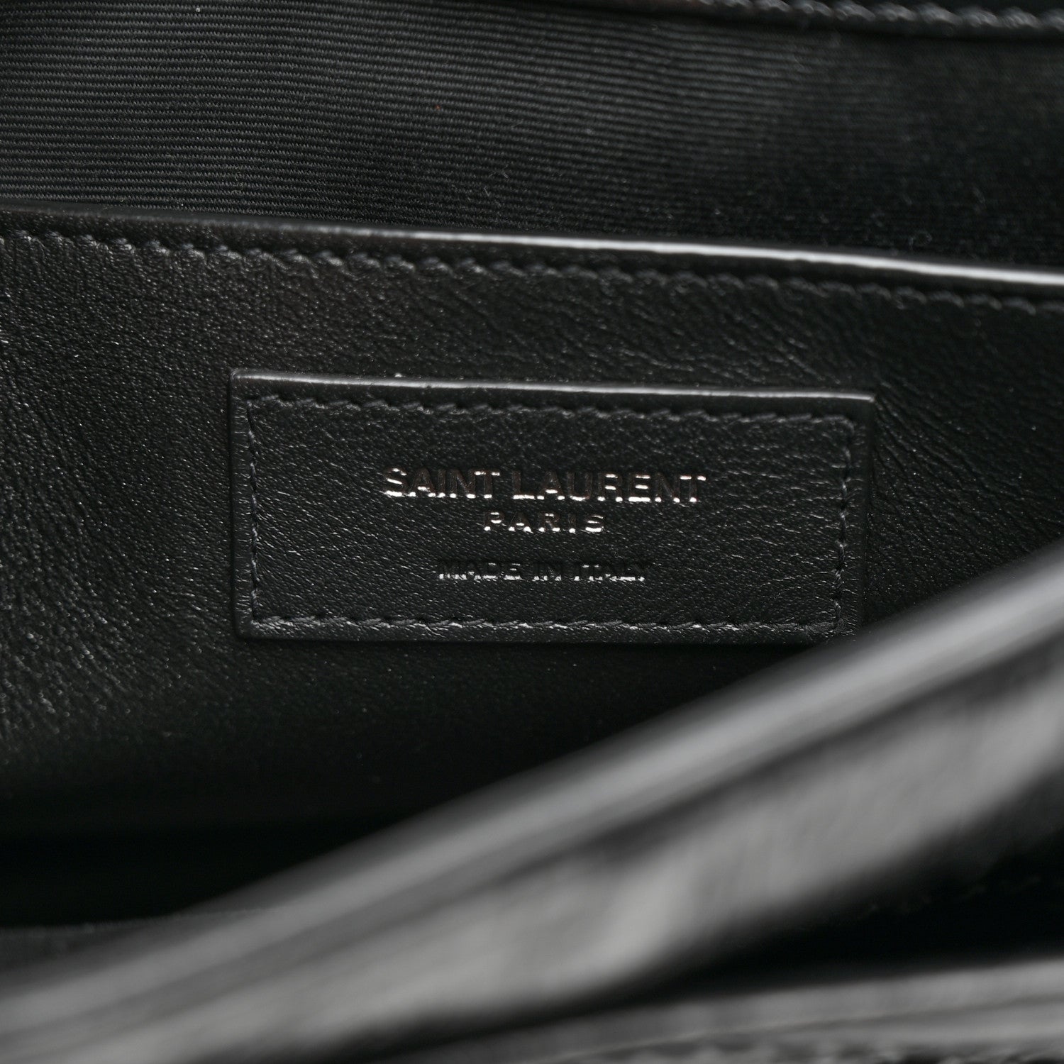 Saint Laurent Crinkled Calfskin Matelasse Monogram Baby Niki Chain Satchel Black 8 of 13