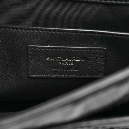 Saint Laurent Crinkled Calfskin Matelasse Monogram Baby Niki Chain Satchel Black 8 of 13