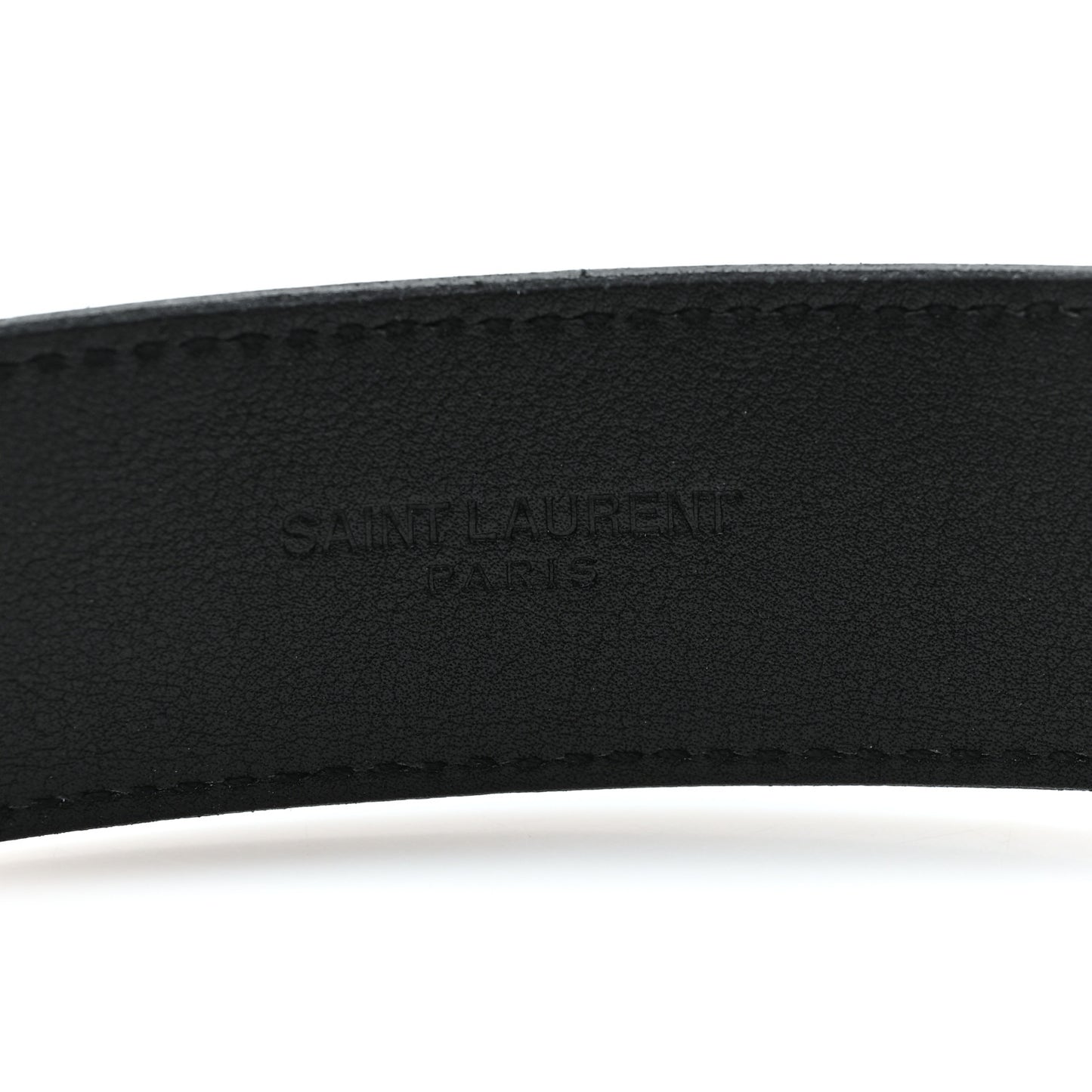 Grained Lambskin Monogram Cassandre Square Buckle Belt 75 30 Black