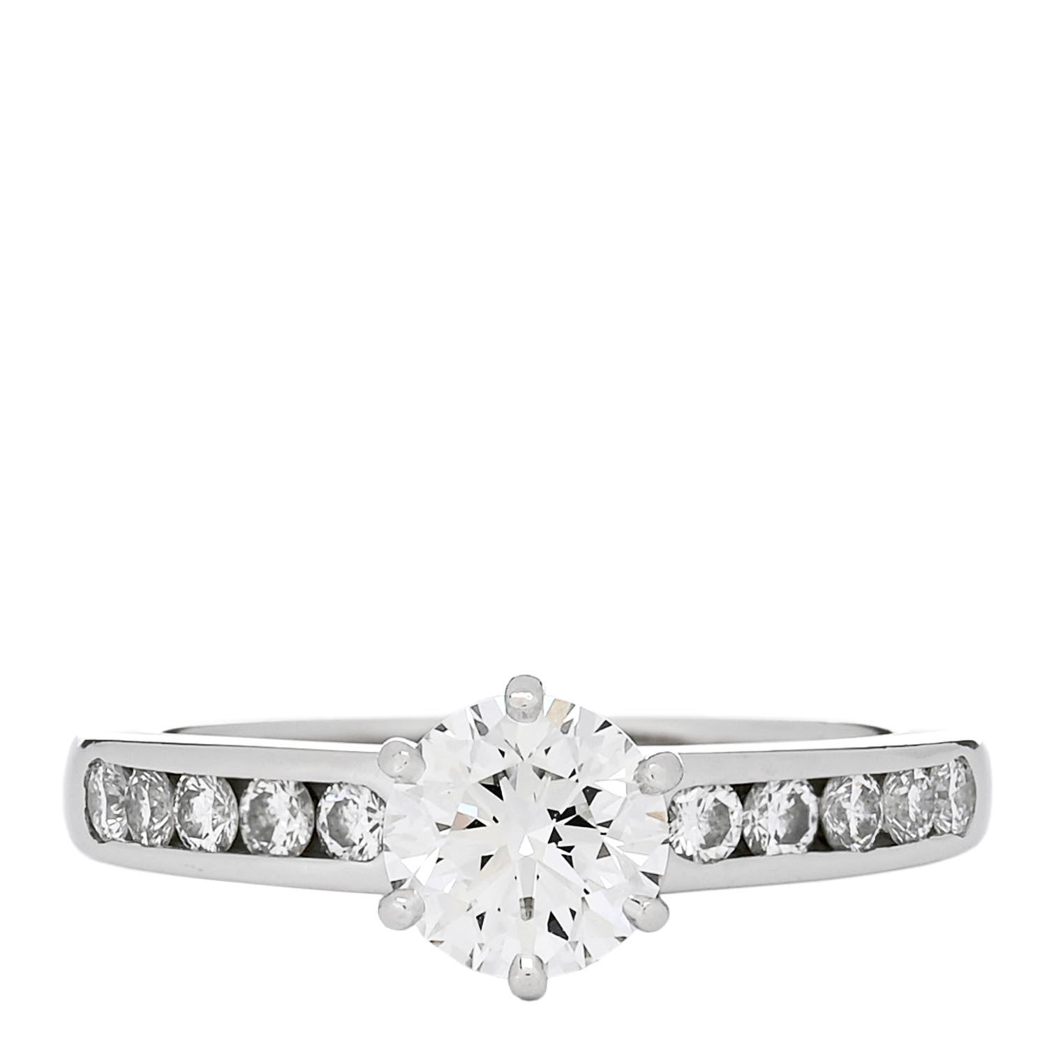 Tiffany Platinum Diamond 1.04ct Channel-Set Engagement Ring 54 7 1 of 7
