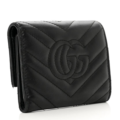 Gucci Calfskin Matelasse GG Marmont Wallet Black 3 of 9