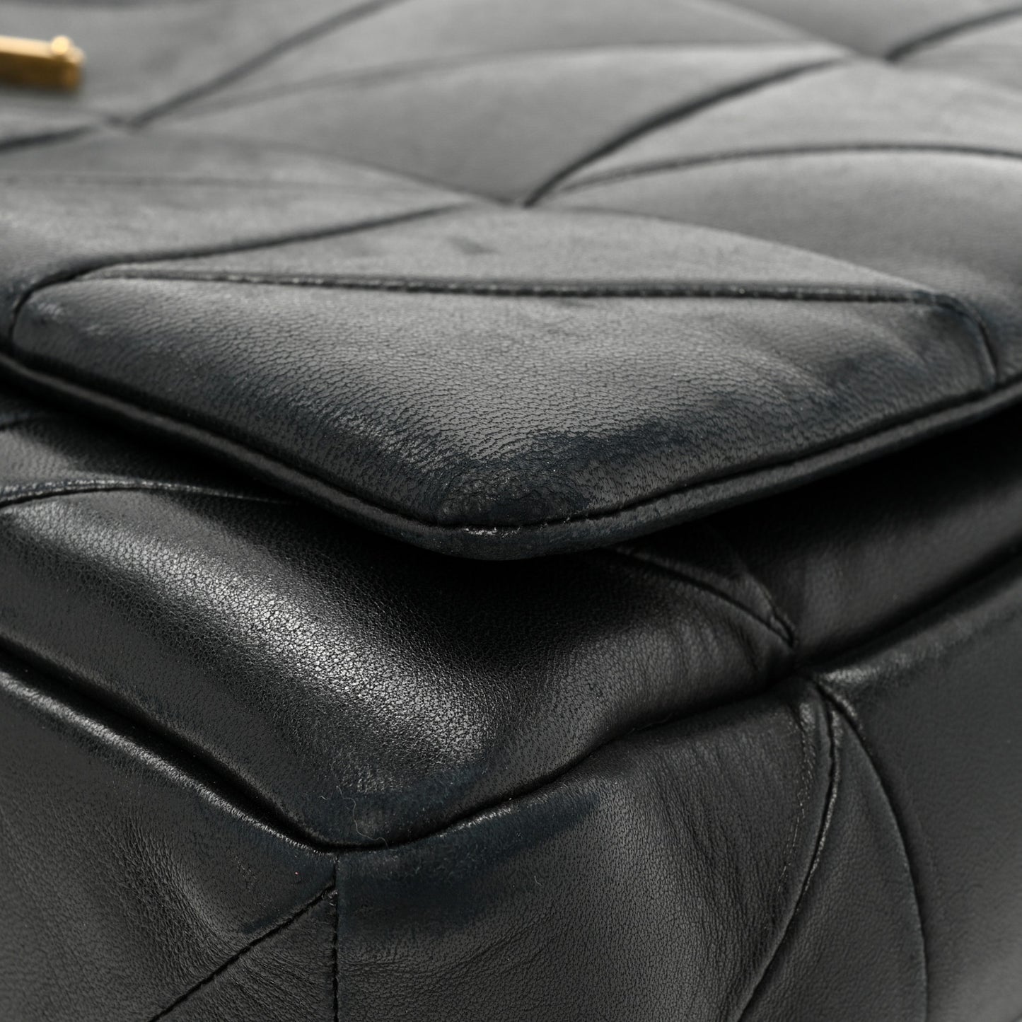 Lambskin Patchwork Monogram Large Jamie Black