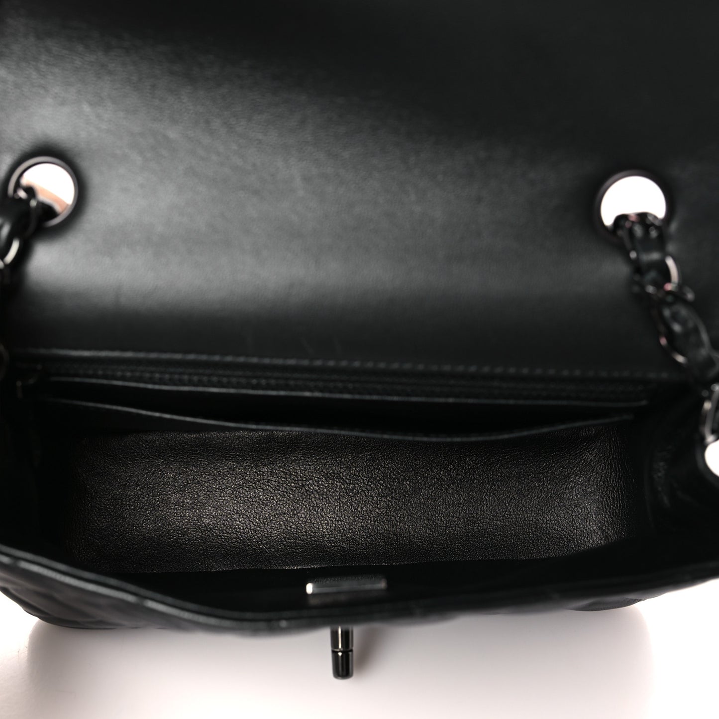 Lambskin Quilted Mini Rectangular Flap So Black