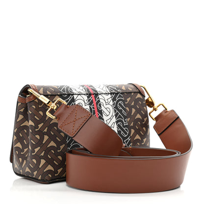 Burberry E-Canvas Monogram Stripe Hackberry Crossbody Bag Bridle Brown 3 of 11