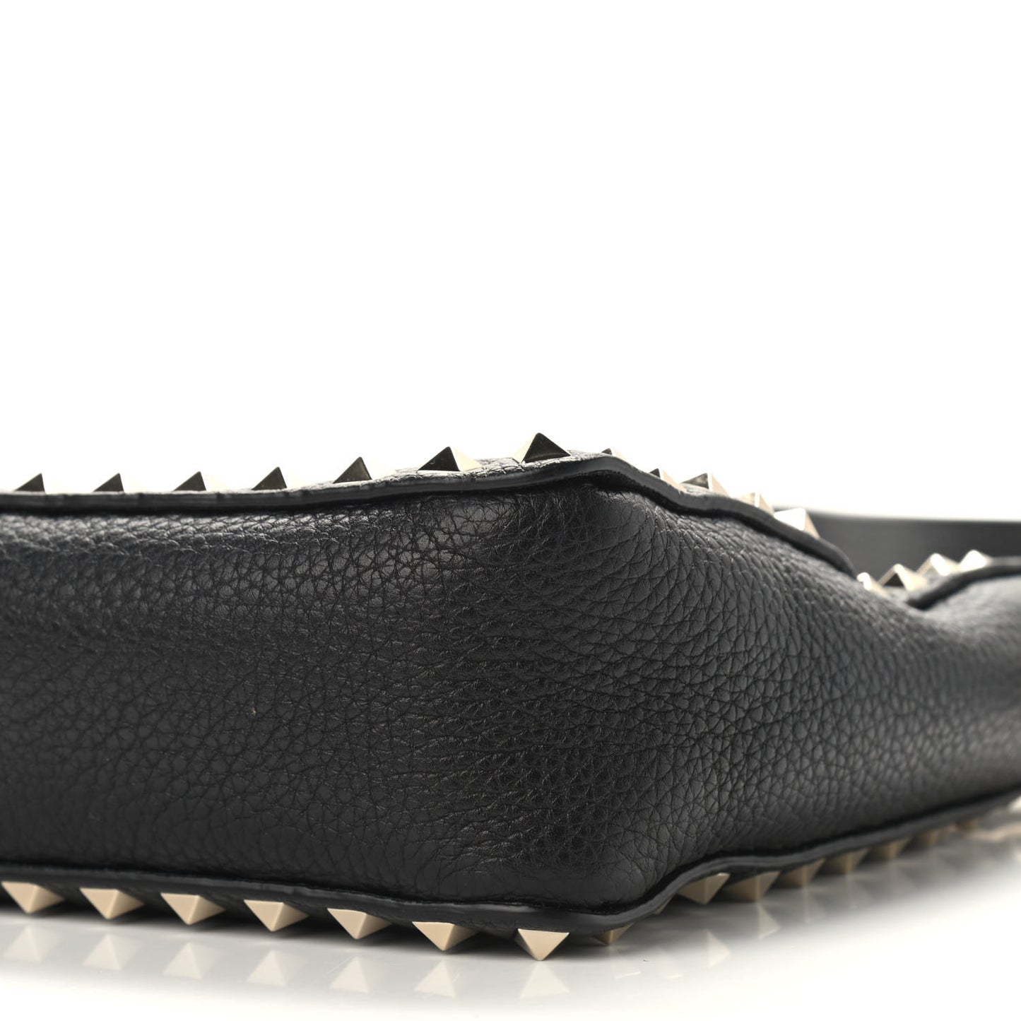 Pebbled Calfskin Mini Rockstud Flip-Lock Messenger Bag Black