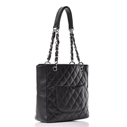 Chanel Caviar Quilted Petit Shopping Tote PST Black 3 of 11